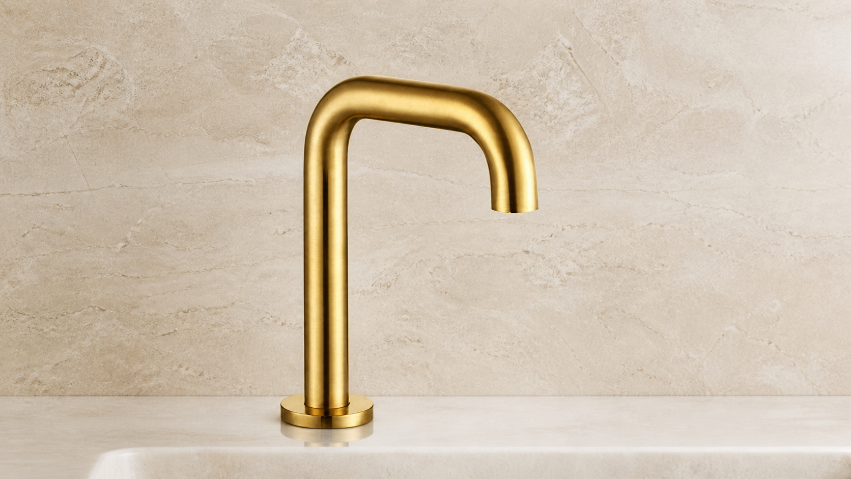 BathSelect Hospitality Turin Commercial Pristine Brushed Gold touchless motion sensor faucet